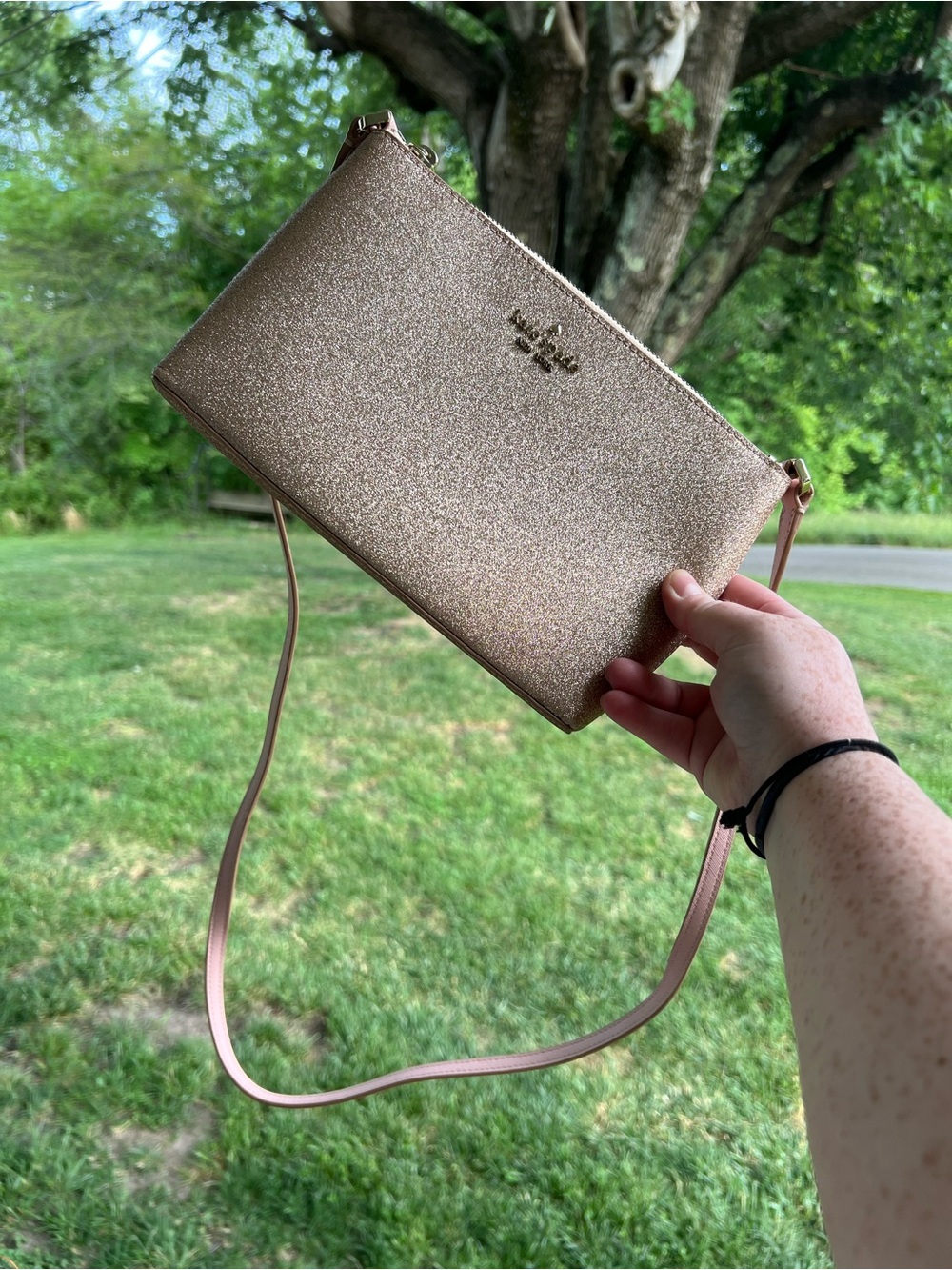 Kate Spade Rose Gold Glitter Crossbody